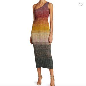 Missoni Ombré One-Shoulder Wool-Blend Knit Midi Dress - NWOT